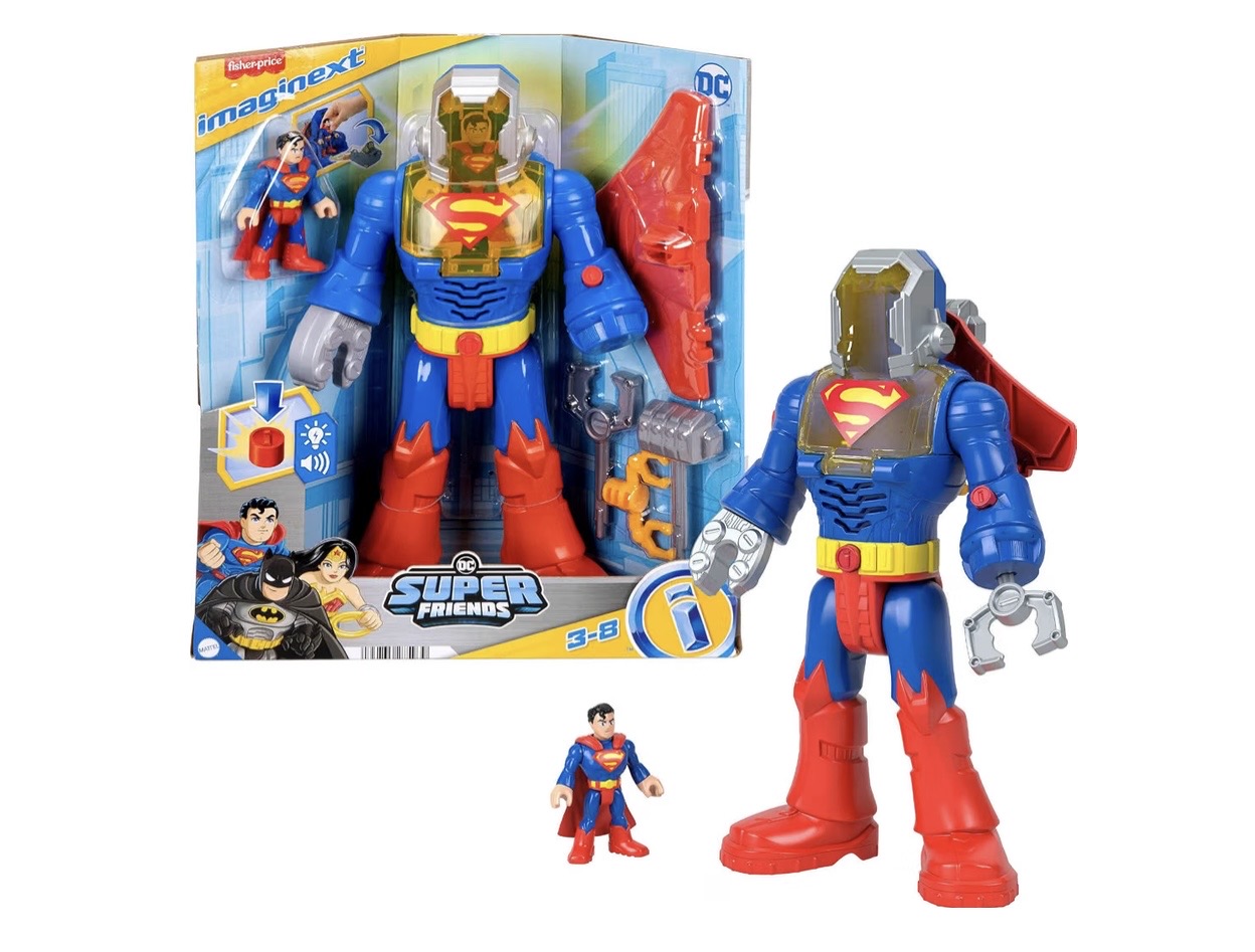 Fisher-Price Imaginext DC Super Friends Superman juguete Insider & Exo Suit Superman Robot de 12 pulgadas con luces — foto 1