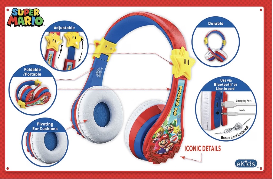 Super Mario - Auriculares inalámbricos Bluetooth portátiles para niños — foto 3
